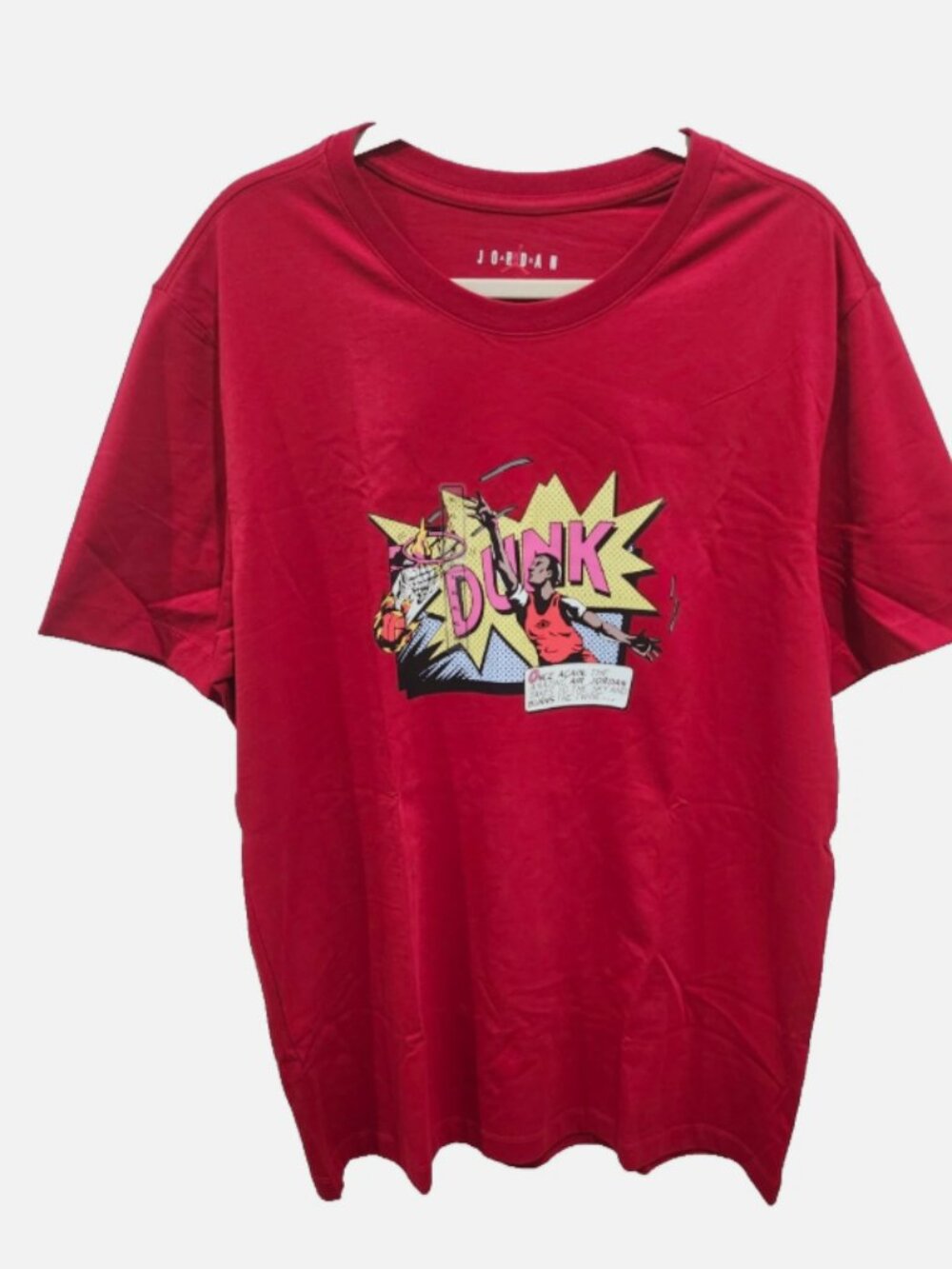 Jordan Men's Brand Dunk Red Graphic Comic T-Shirt Size XL